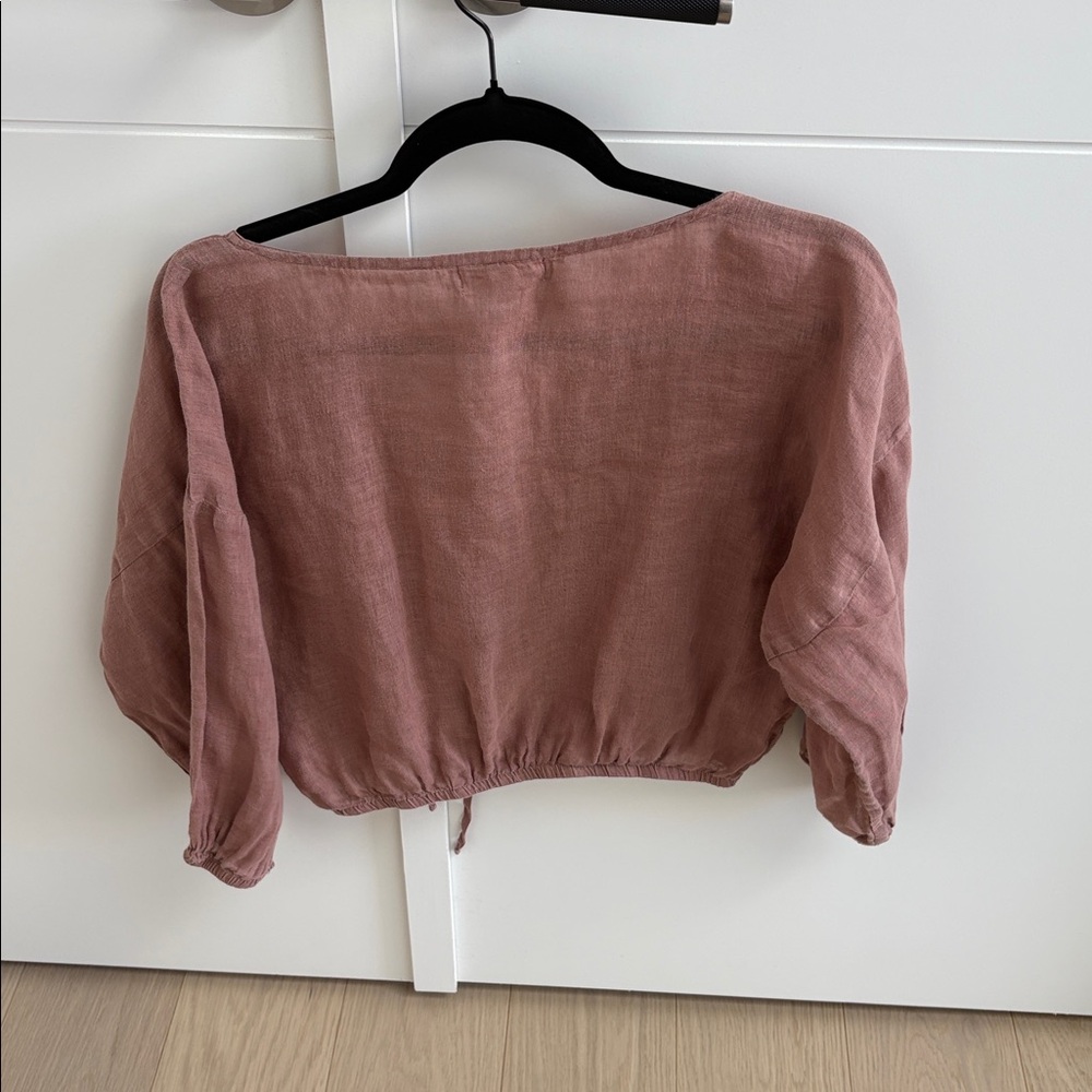 Cloth & Stone Dusty Rose V-Neck Blouse - Picture 3 of 3